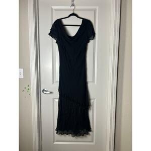 Eva blue beaded rayon maxi dress size 16